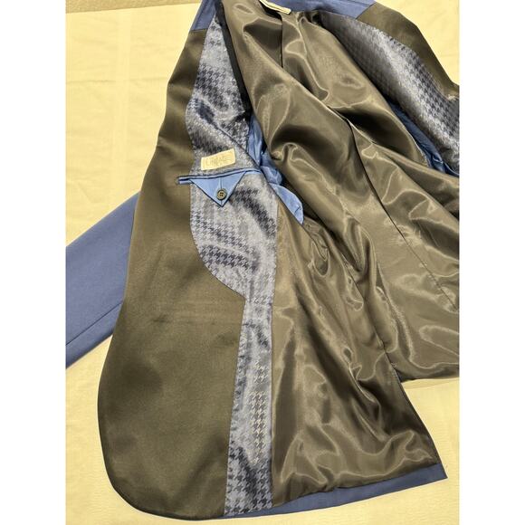 Mens 36S Lineage Blue Black Formal Tuxedo Jacket Blazer Sport Coat Stretch - Picture 12 of 13